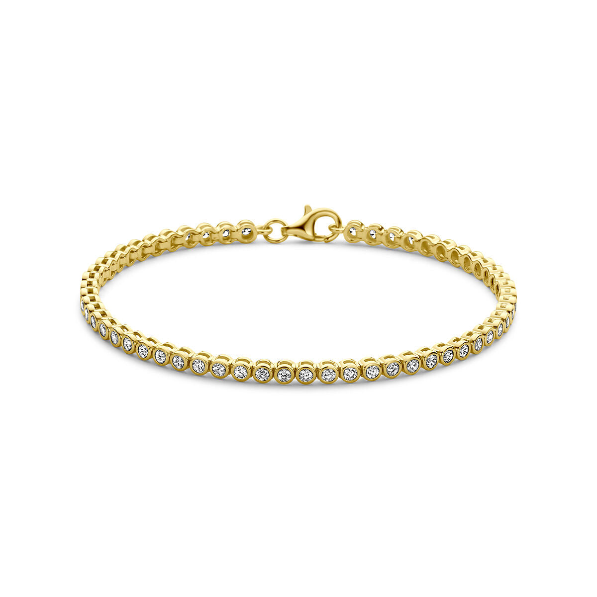 Tennisarmband zirkonia 3 mm 18 cm 3 micron zilver verguld