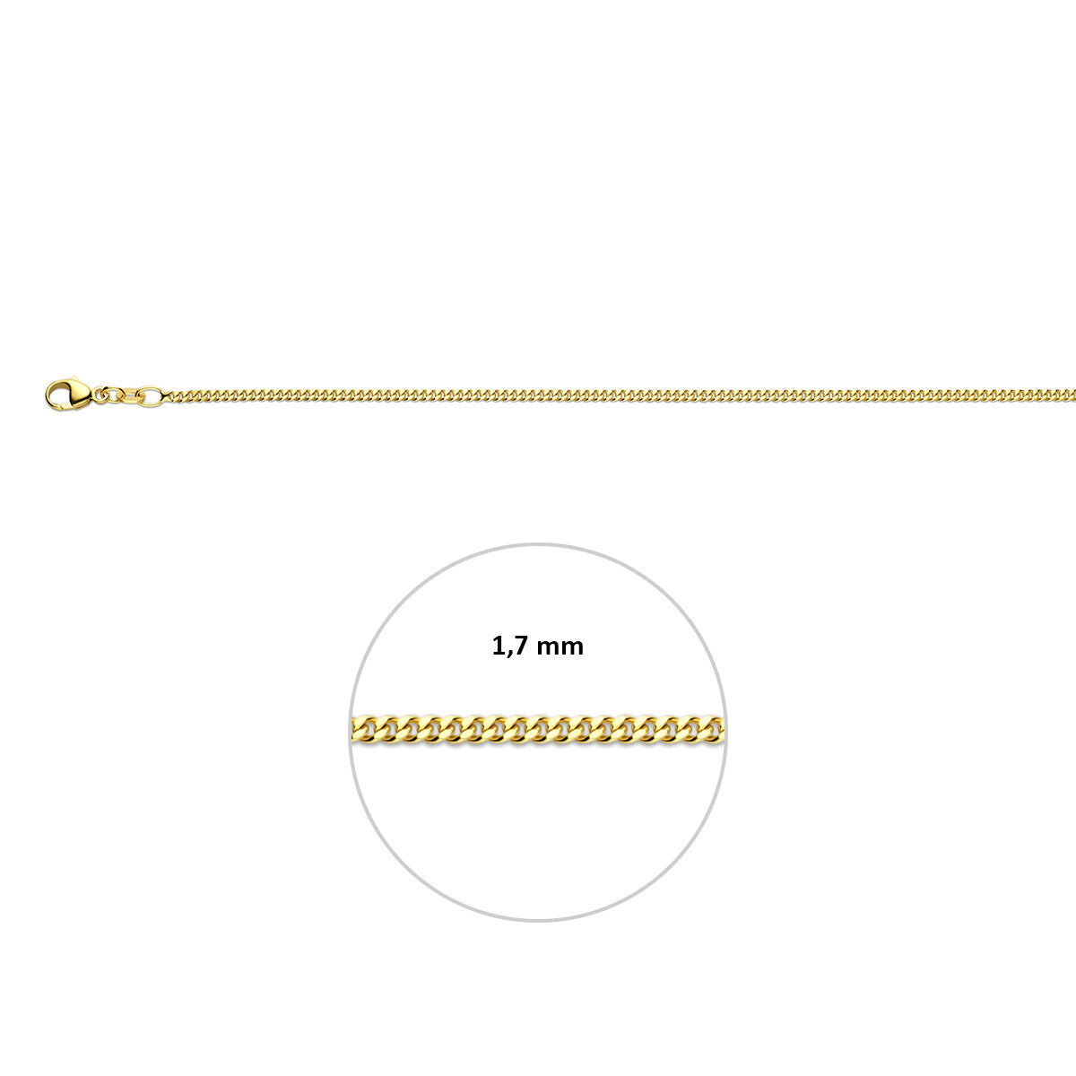Fantasy Collection Gourmette 1,7 mm 14K geelgoud