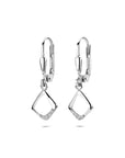 Zilveren gerhodineerde oorhangers zirkonia brisur haak 25 mm - 1341208