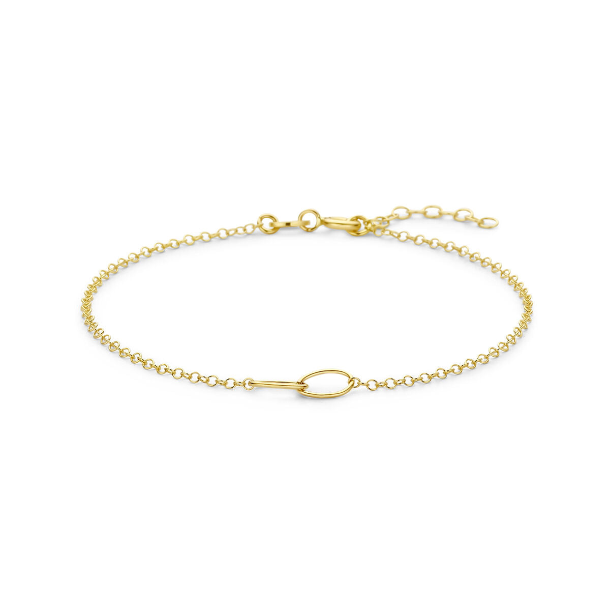 Armband ovaaltjes 17 + 2 cm 14K geelgoud