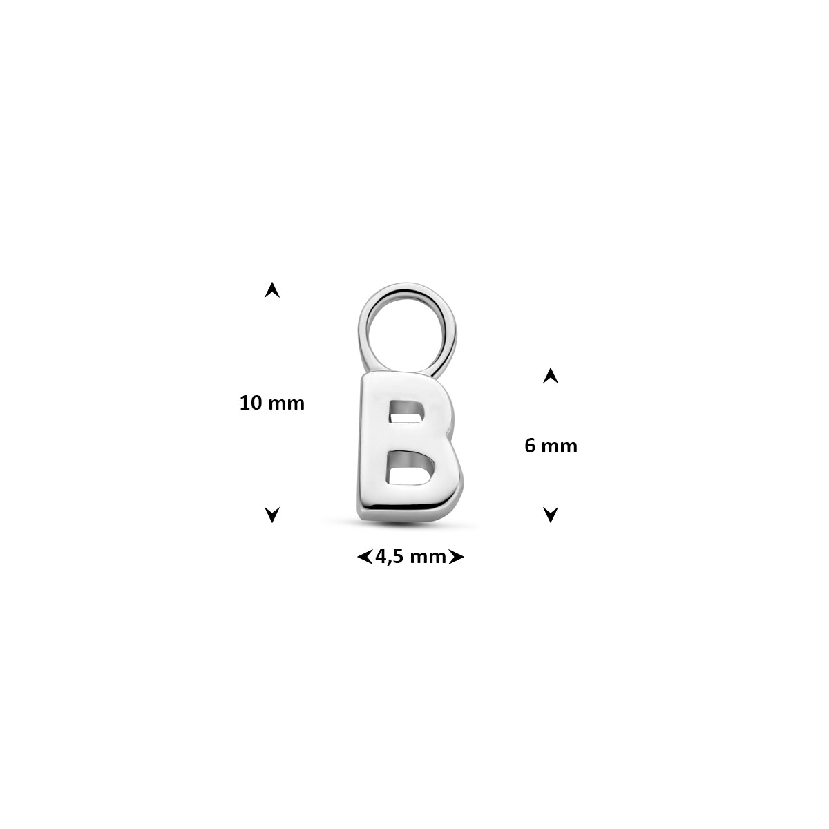Oorringhanger letter B 6 mm zilver #Letter_B