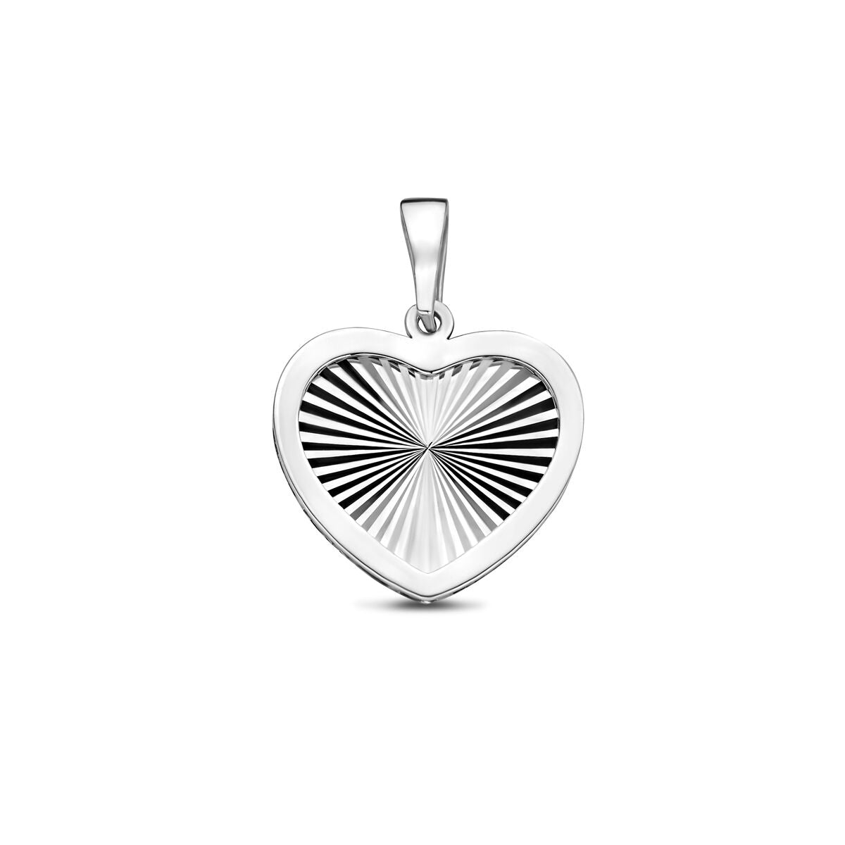 Zilveren gerhodineerde hanger hart gediamanteerd 18 mm - 1340772 - PansiteNederland.nl