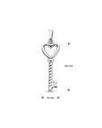 Zilveren gerhodineerde hanger hart en sleutel 29 mm - 1340769 - PansiteNederland.nl