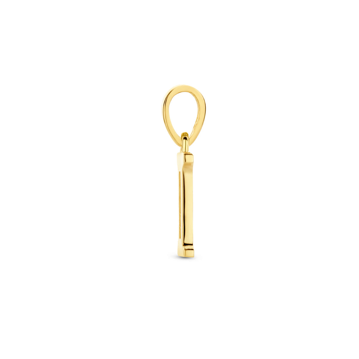 Hanger letter I zirkonia 14 mm 14K geelgoud #Letter_I