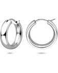 Zilveren gerhodineerde oorringen 20 mm - 1341978