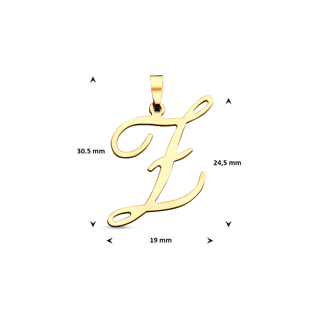 Hanger sierletter Z 24,5 mm 14K geelgoud #Letter_Z