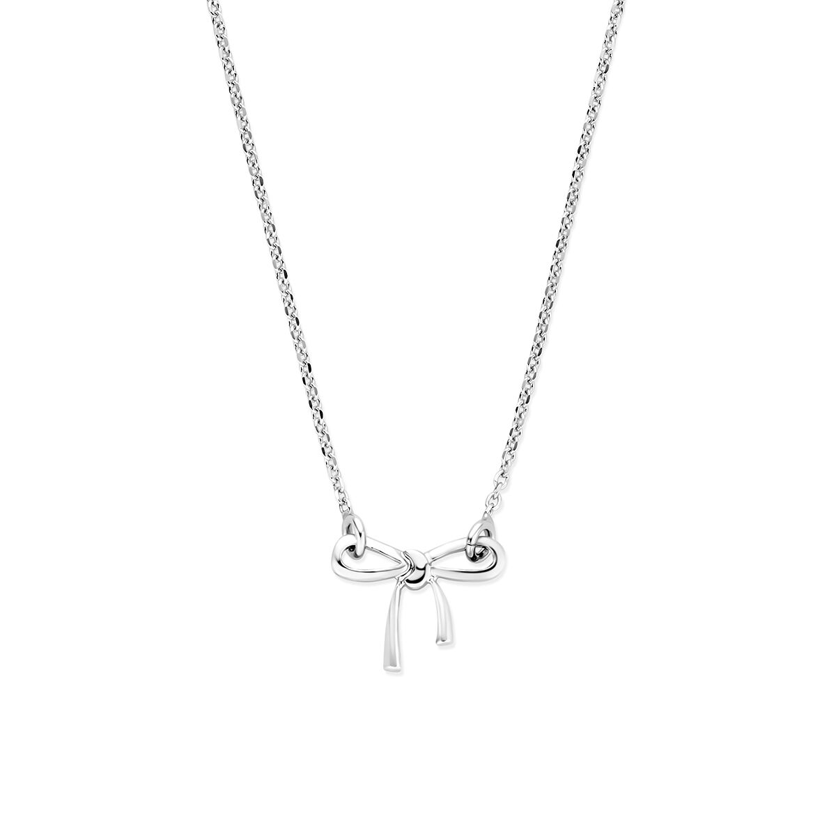 Collier strik 41 + 4 cm zilver gerhodineerd