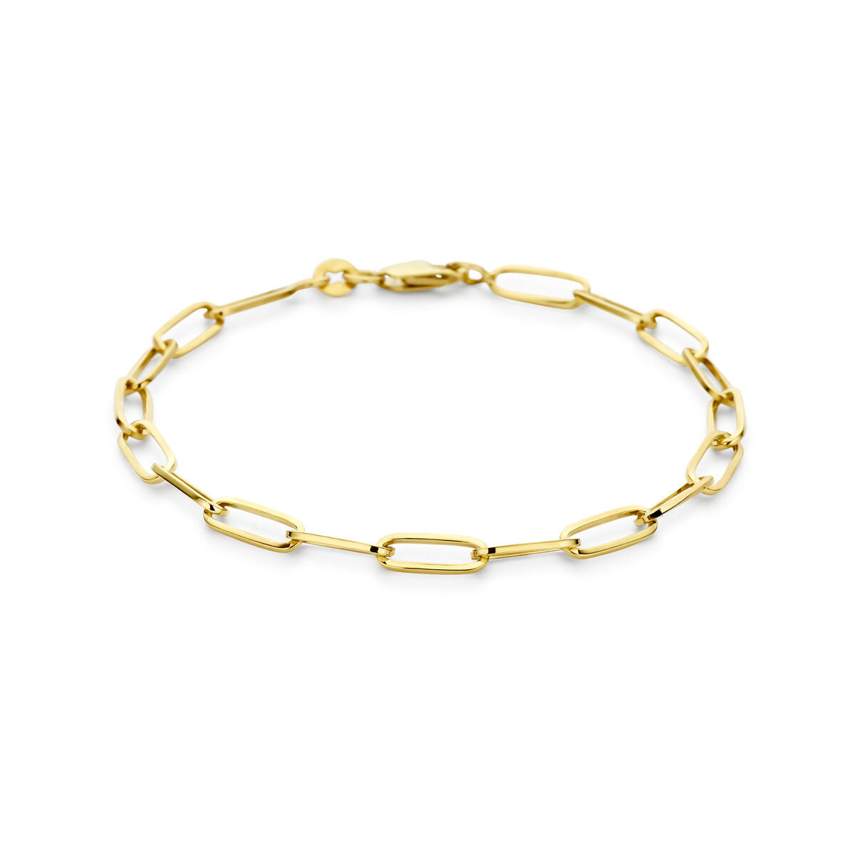 Armband 4,2 mm 19 cm massief Silgold (geel met zilverkern)