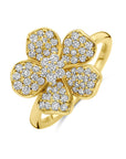 14K Geelgouden Ring Bloem Diamant 0.75Ct H Si 4033521
