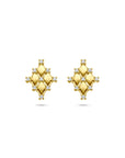 14K geelgouden oorknoppen diamant 0.09ct 2x 0.045ct h si 12 mm - 4034693
