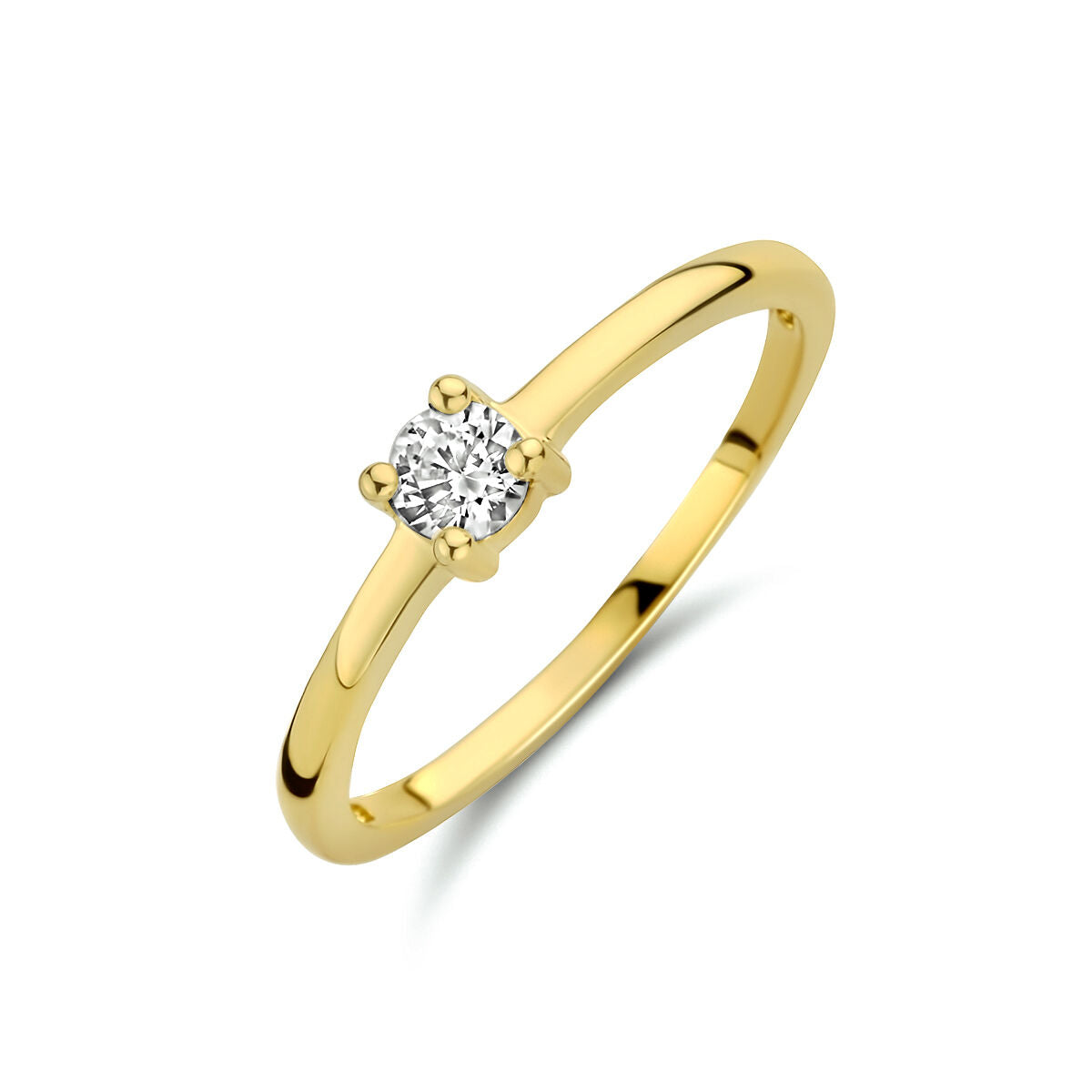 Ring zirkonia 14K geelgoud
