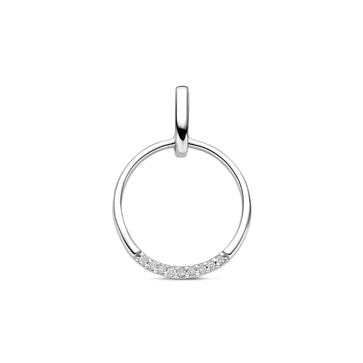 Zilveren gerhodineerde hanger zirkonia 22 mm - 1341702 - PansiteNederland.nl