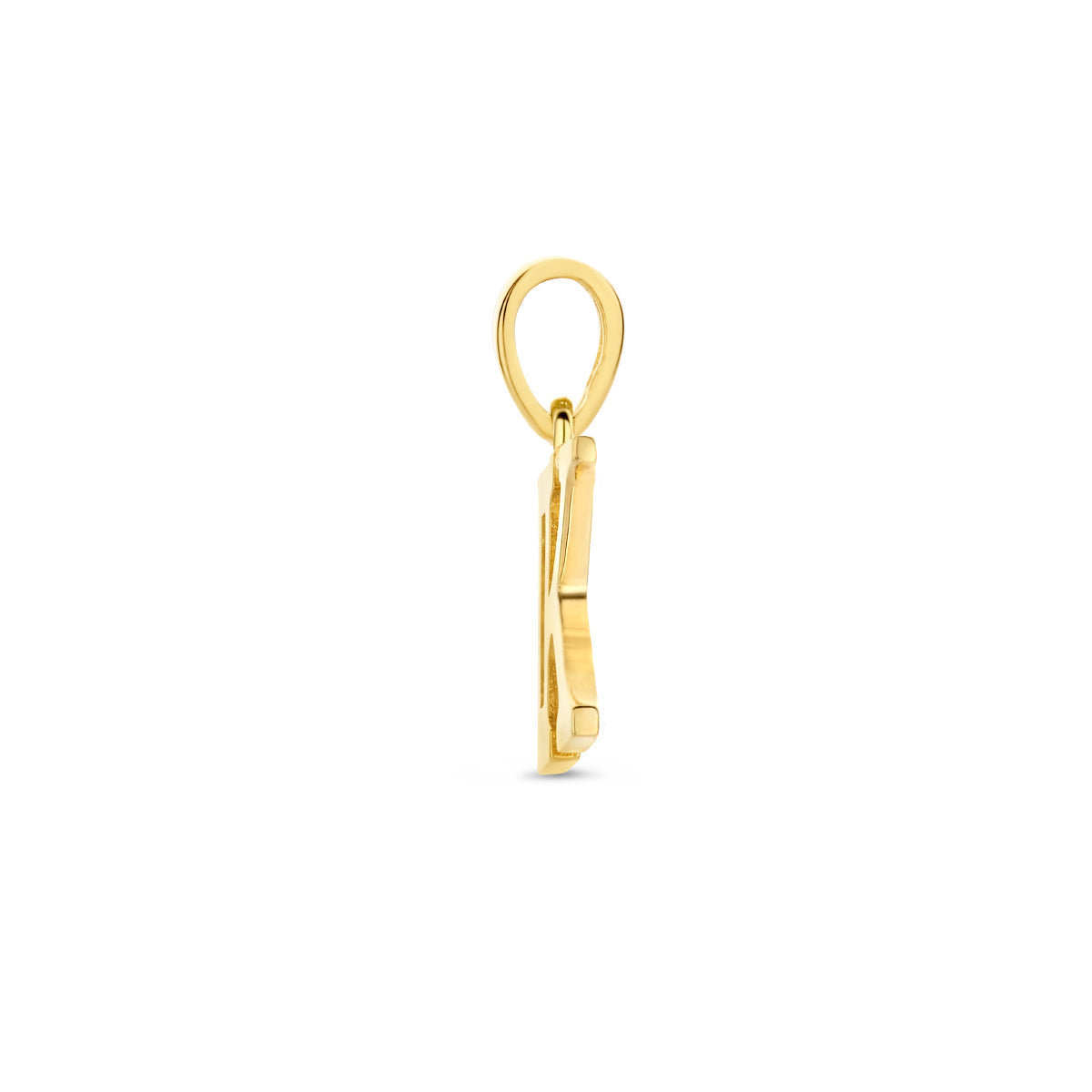 Hanger letter K zirkonia 14 mm 14K geelgoud #Letter_K