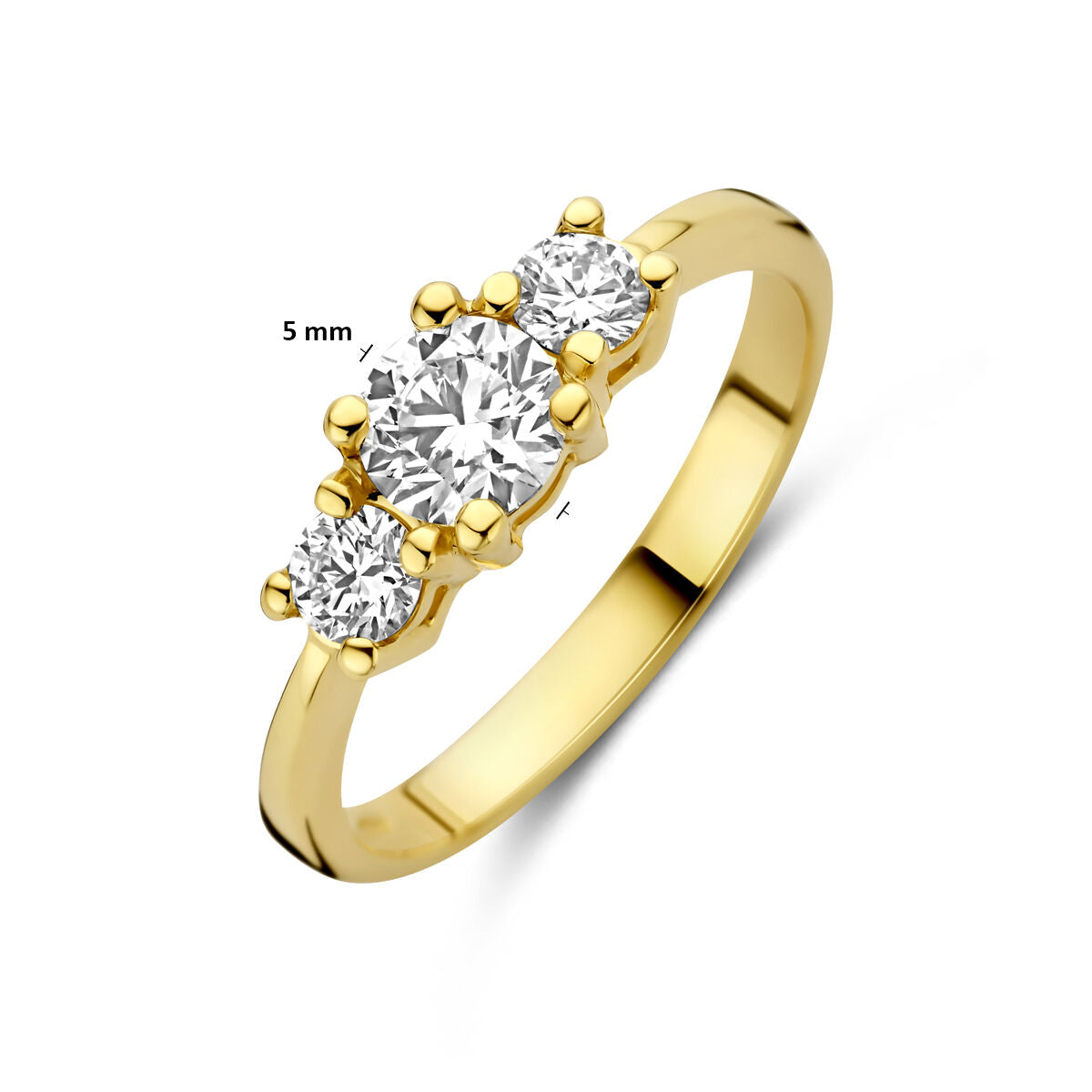 Fantasy Collection Trilogie ring lab grown diamant 0.85ct g vs 14K geelgoud
