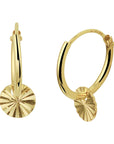 14K Bicolor gouden oorringen rondje gediamanteerd - 4023269