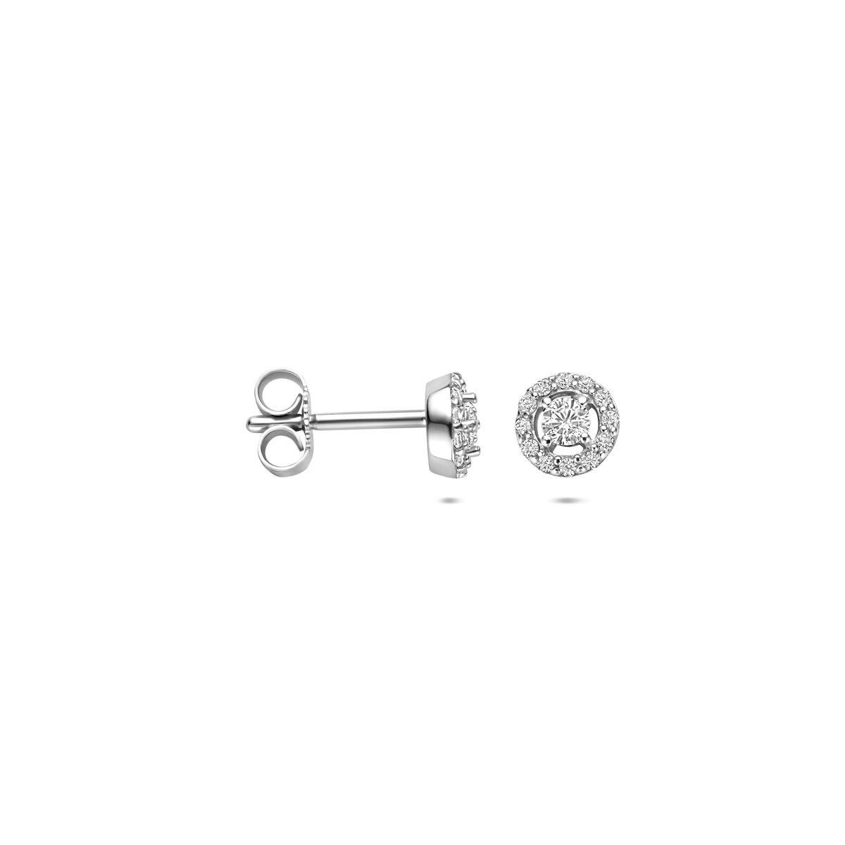 Zilveren gerhodineerde oorknoppen zirkonia 5,5 mm - 1341202
