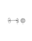 Zilveren gerhodineerde oorknoppen zirkonia 5,5 mm - 1341202