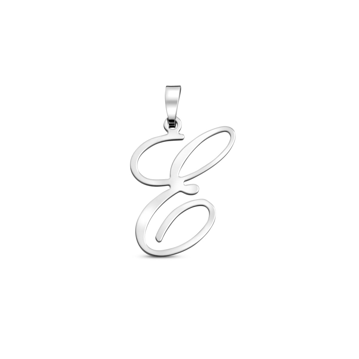 Hanger sierletter E 24,5 mm zilver #Letter_E