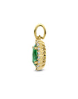 14K geelgoud hanger groen en wit zirkonia halo 4028204 - PansiteNederland.nl