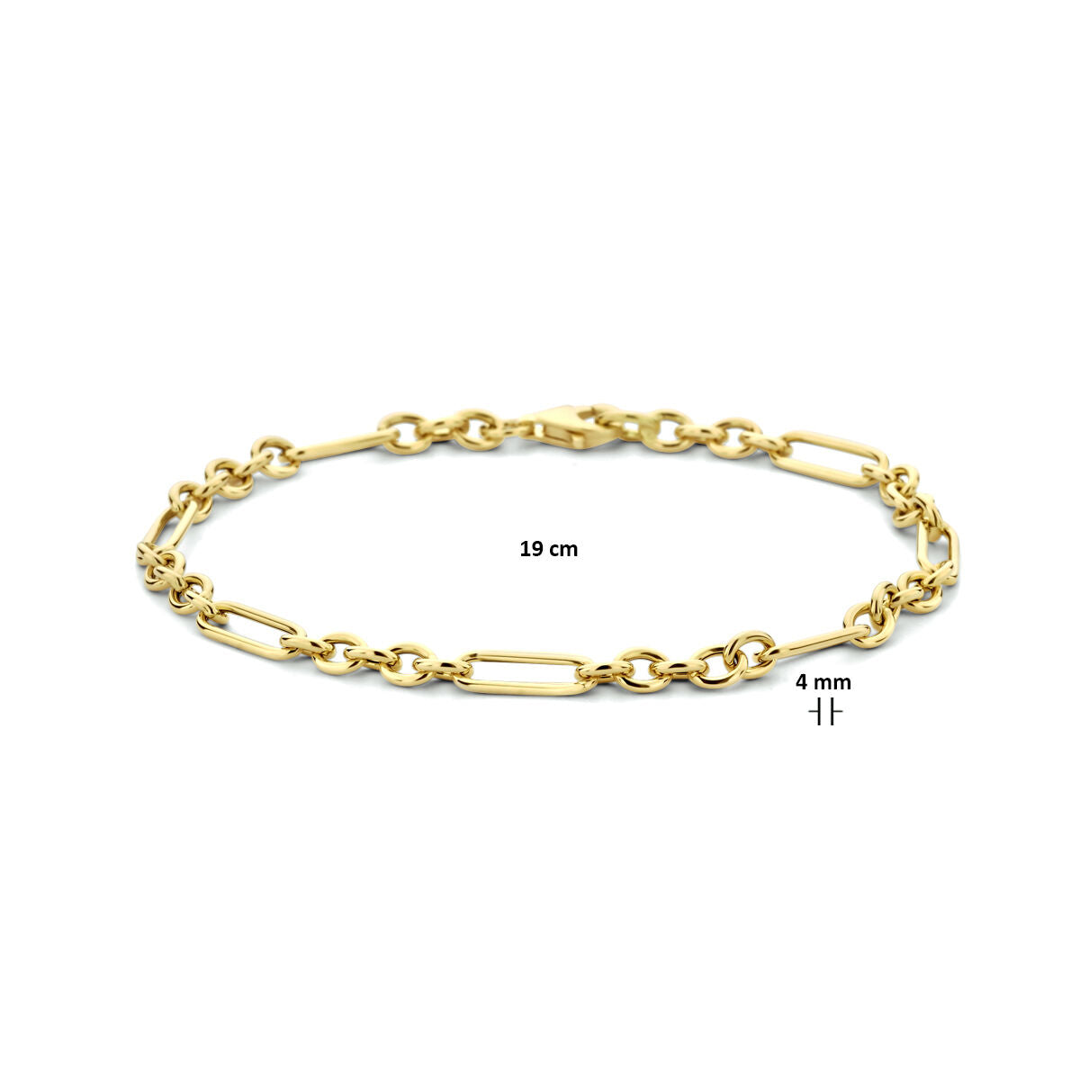 9k armband 4,0 mm 19 cm 9K geel