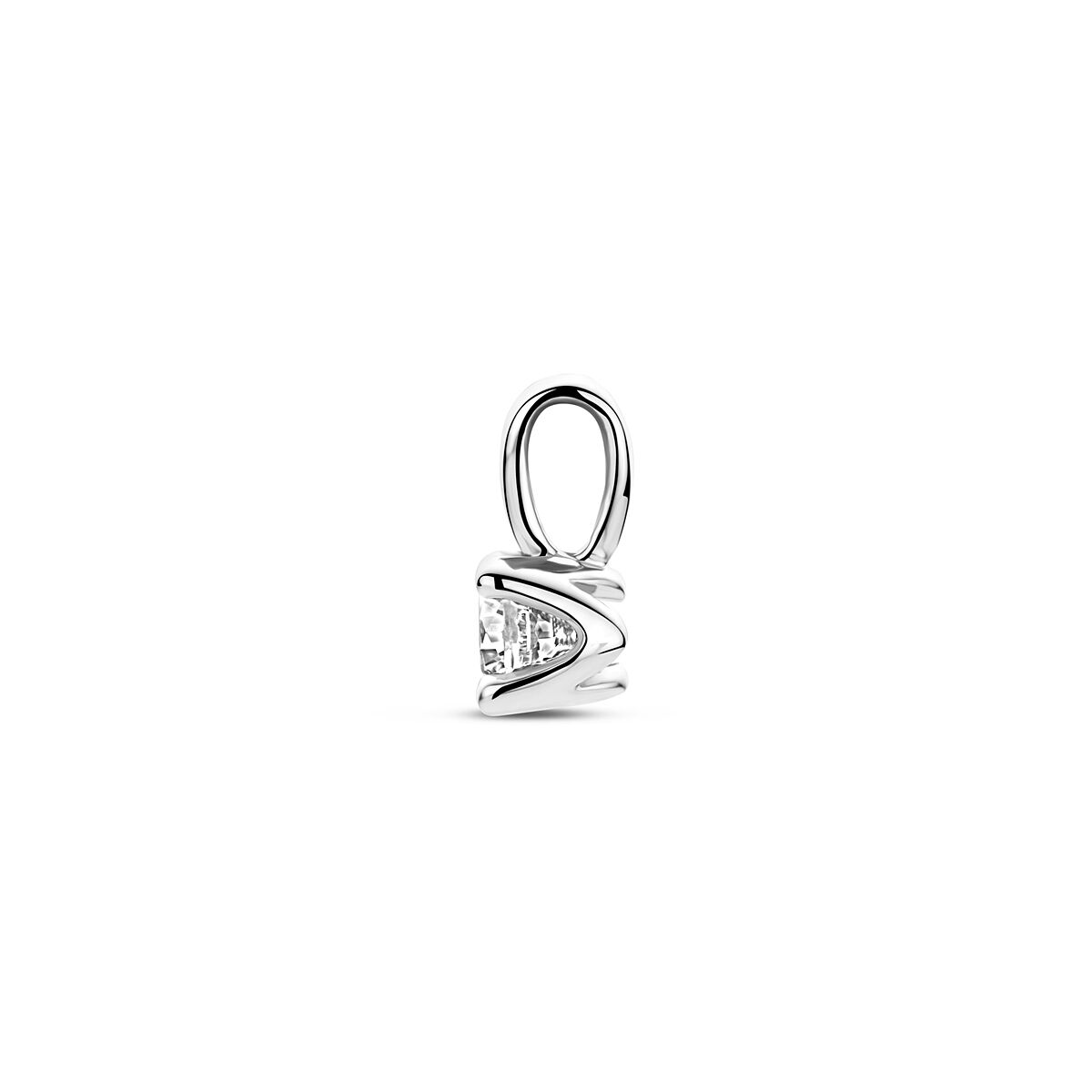 Zilveren gerhodineerde hanger zirkonia 8,5 mm - 1341532 - PansiteNederland.nl