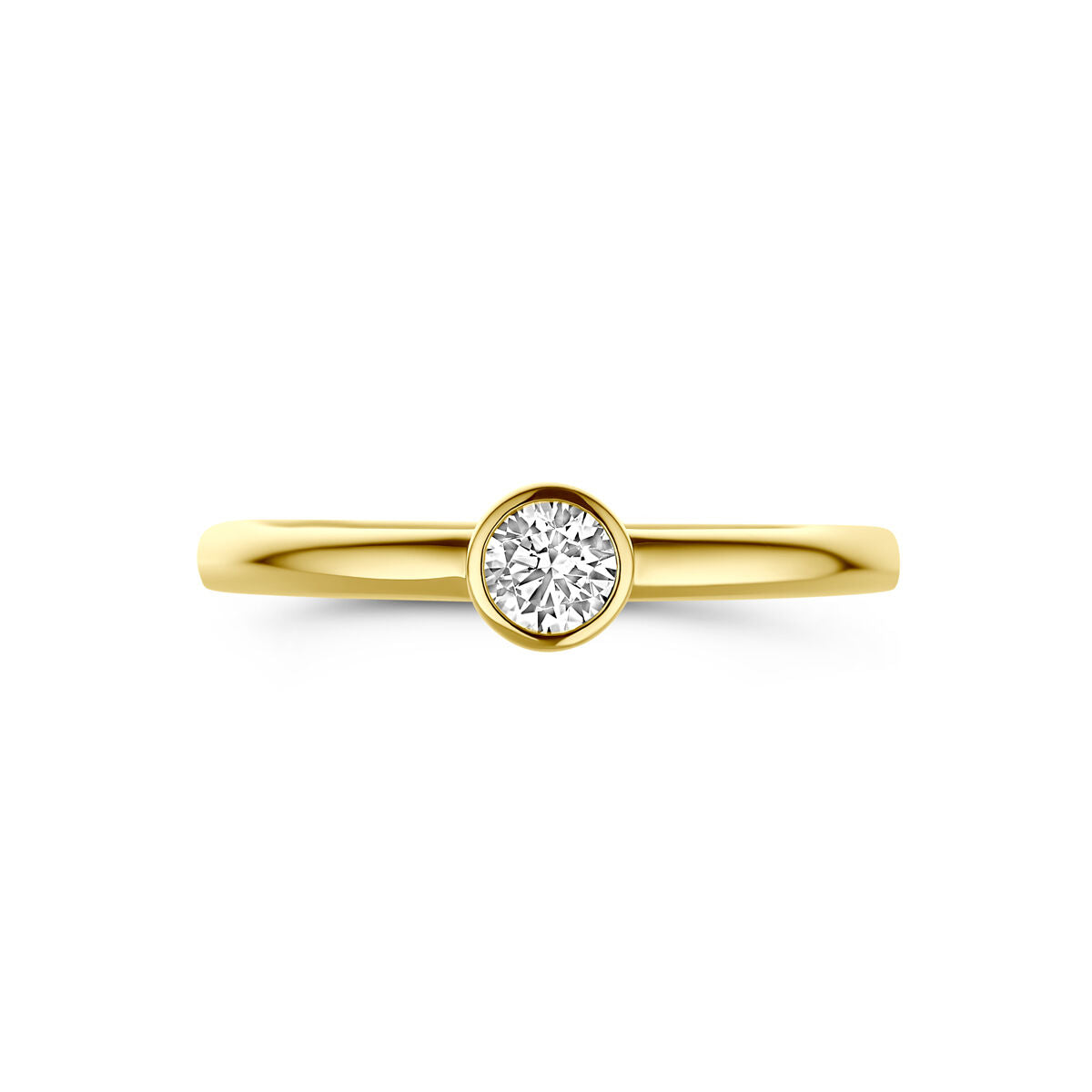 Ring zirkonia 14K geelgoud