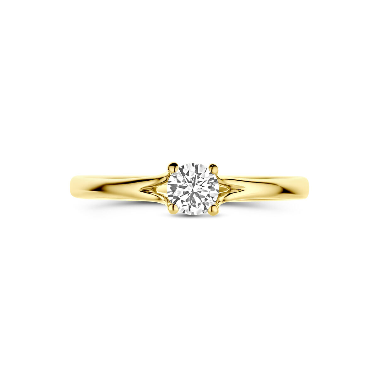 Ring zirkonia 9K geelgoud wit