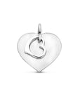 zilver gerhodineerd graveerhanger hartje poli/mat 13 mm 1340459