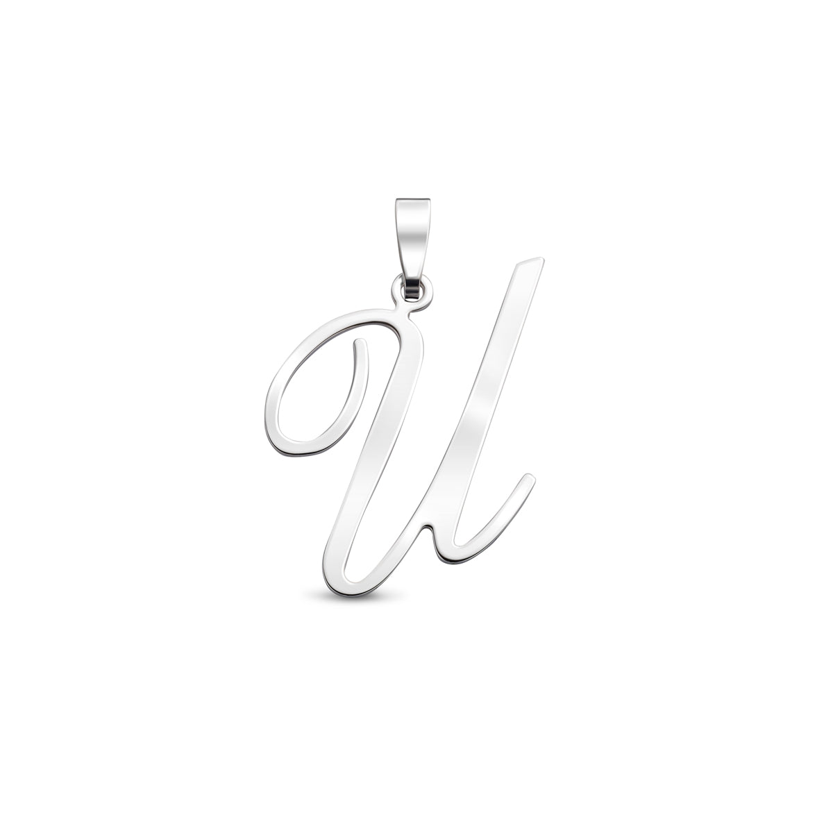 Hanger sierletter U 23,5 mm zilver #Letter_U