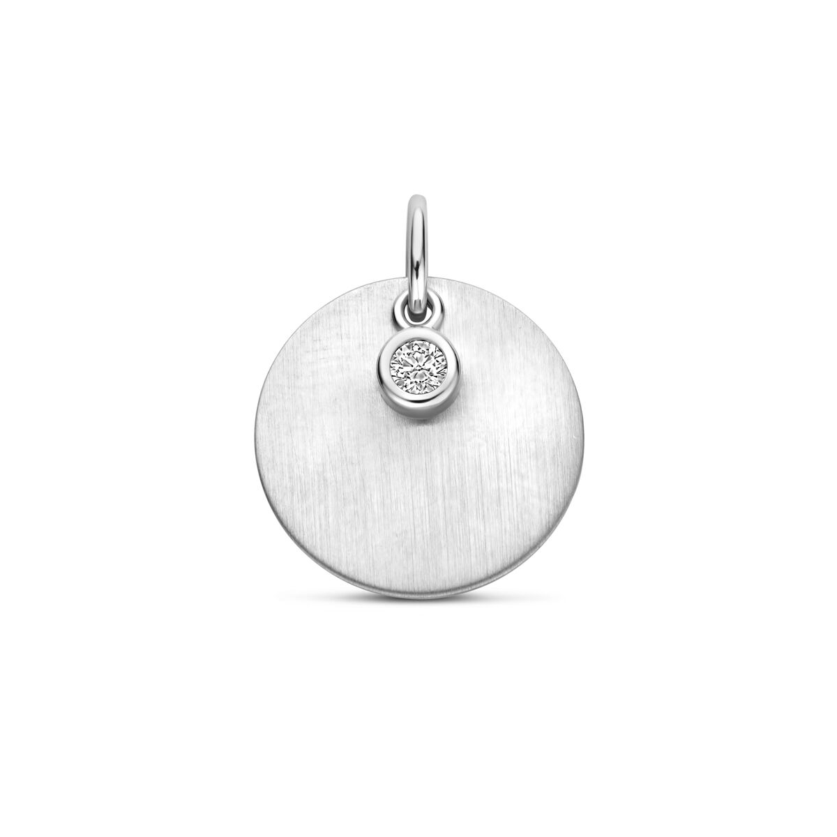 Fantasy Collection Graveerhanger poli/mat zirkonia 14 mm zilver