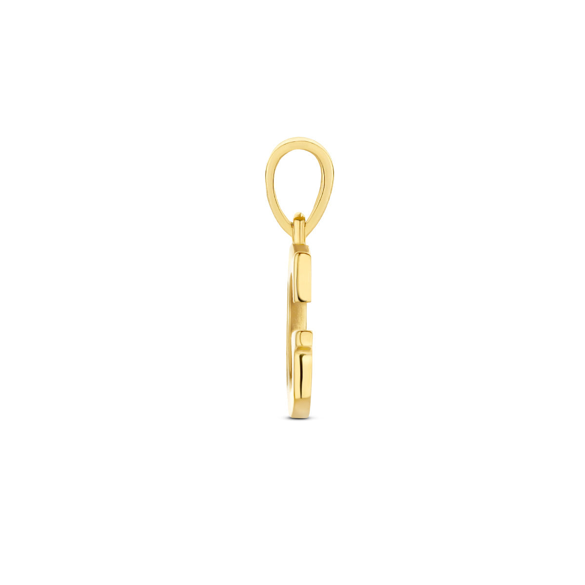 Hanger letter G zirkonia 14 mm 14K geelgoud #Letter_G