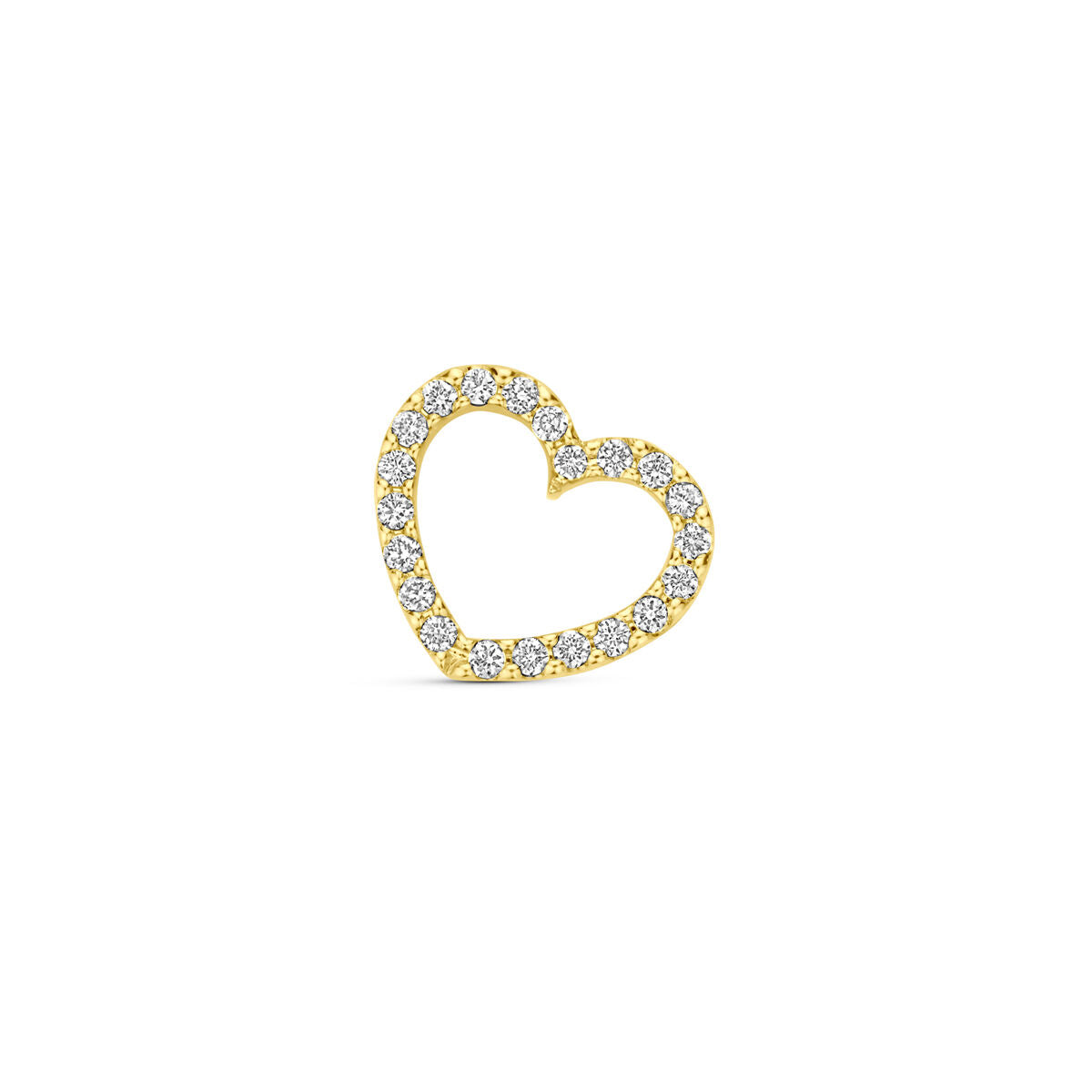 14K geelgouden hanger hartje diamant 0.06ct h si 7 mm - 4033297 - PansiteNederland.nl