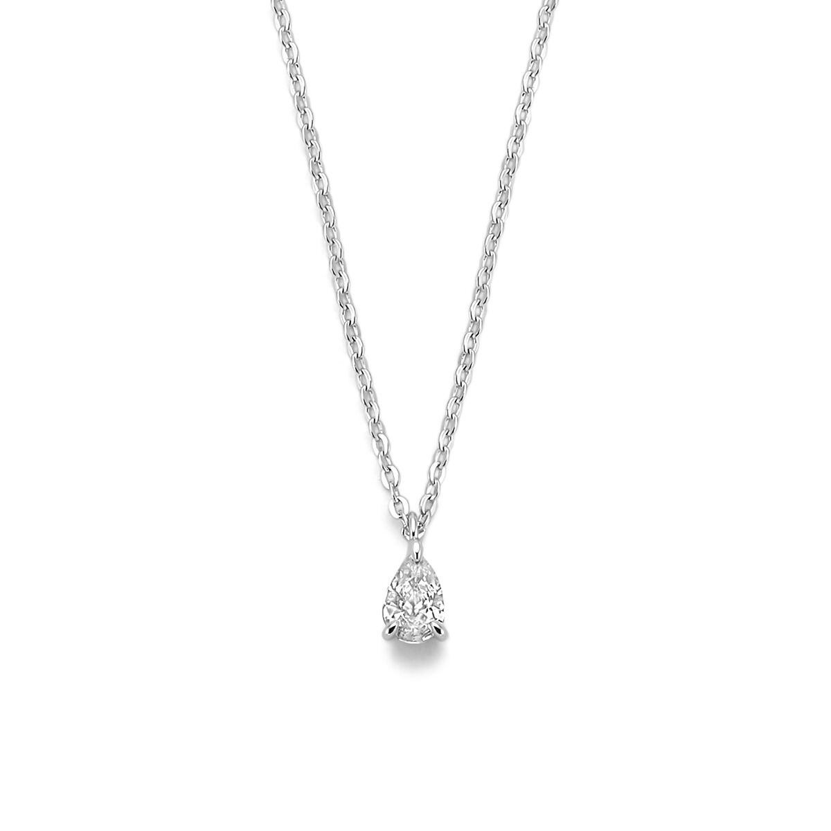 Fantasy Collection Collier zirkonia 42 + 3 cm zilver gerhodineerd