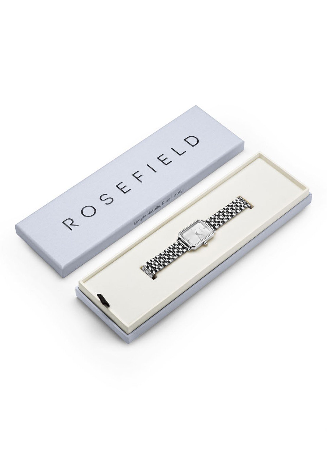 Rosefield horloge OCWSS-O41 The Octagon White Sunray Steel Silver - PansiteNederland.nl
