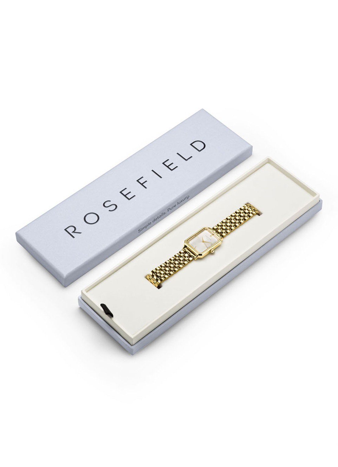 Rosefield horloge OCWSG-O40 The Octagon White Sunray Steel Gold - PansiteNederland.nl