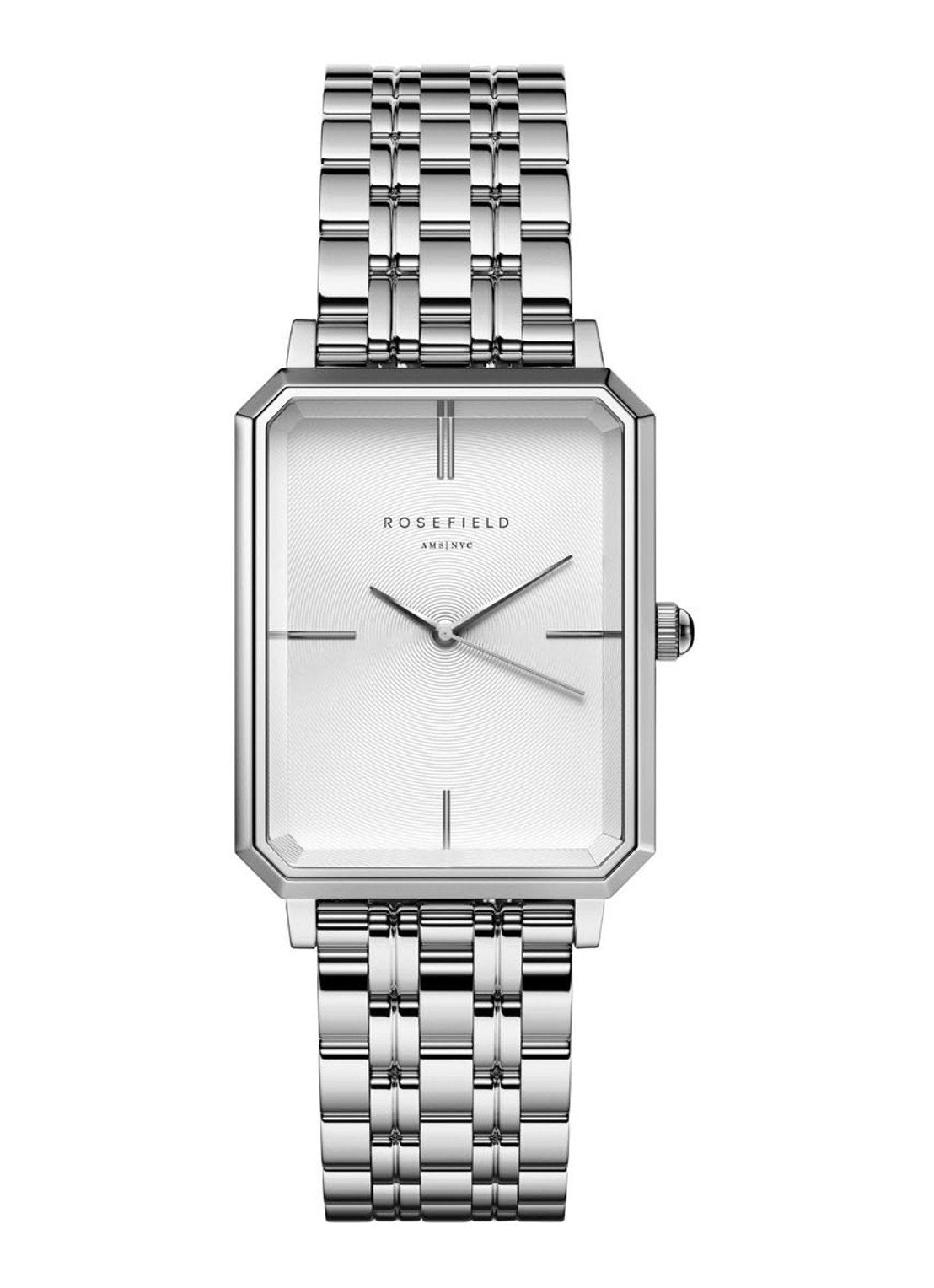 Rosefield horloge OCWSS-O41 The Octagon White Sunray Steel Silver - PansiteNederland.nl