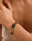 Rosefield horloge SBGSG-O57 The Octagon XS Chain Watch Studio Edition Black Gold - PansiteNederland.nl