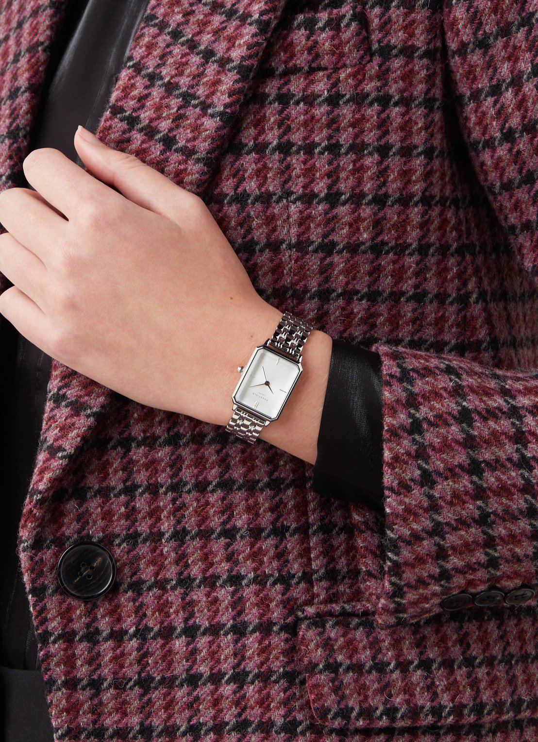 Rosefield horloge OCWSS-O41 The Octagon White Sunray Steel Silver - PansiteNederland.nl