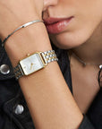 Rosefield horloge OWSSSG-O48 The Elles White Sunray Steel Silver Gold Duotone - PansiteNederland.nl