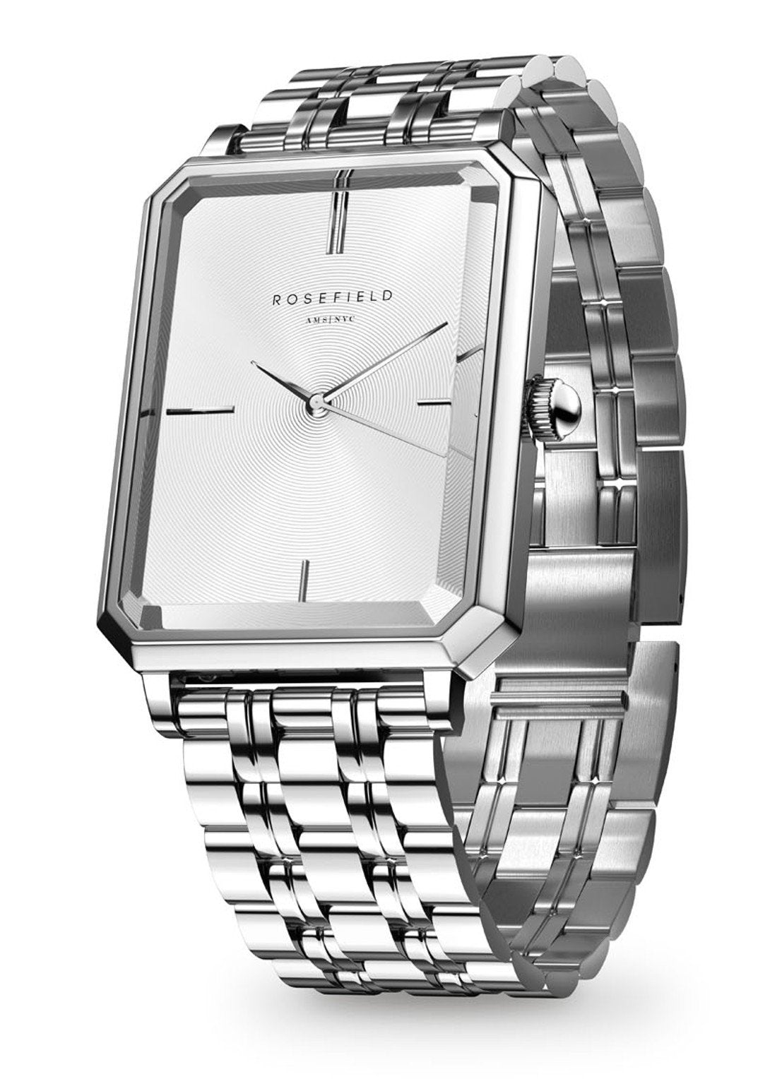 Rosefield horloge OCWSS-O41 The Octagon White Sunray Steel Silver - PansiteNederland.nl