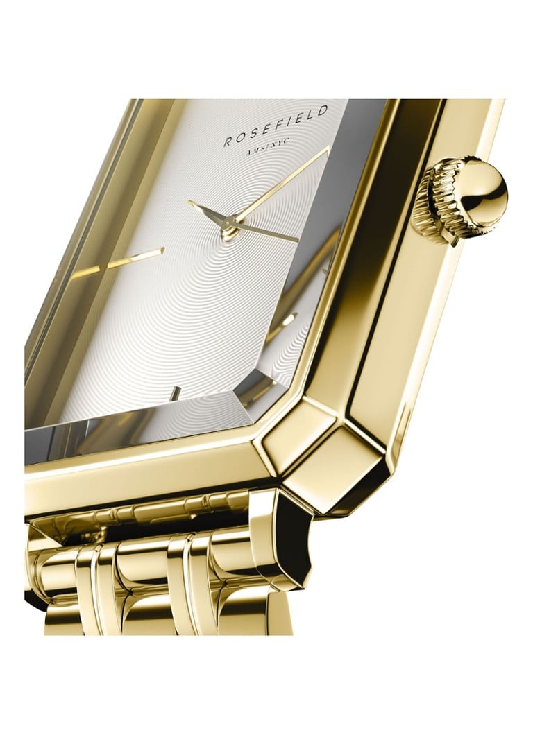 Rosefield horloge OCWSG-O40 The Octagon White Sunray Steel Gold - PansiteNederland.nl
