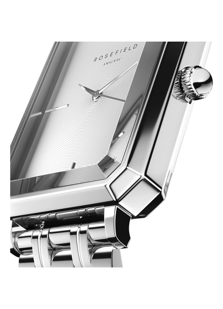 Rosefield horloge OCWSS-O41 The Octagon White Sunray Steel Silver - PansiteNederland.nl
