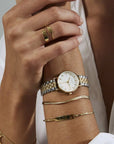 Rosefield horloge 26SGD-269 The Small Edit White Steel Silver Gold Duo  - PansiteNederland.nl