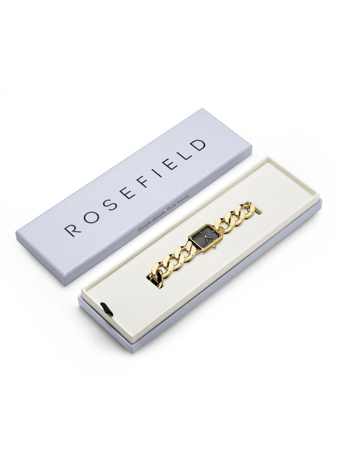 Rosefield horloge SBGSG-O57 The Octagon XS Chain Watch Studio Edition Black Gold - PansiteNederland.nl