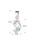 Zilveren gerhodineerde hanger eenhoorn 16 mm - 1341903 - PansiteNederland.nl