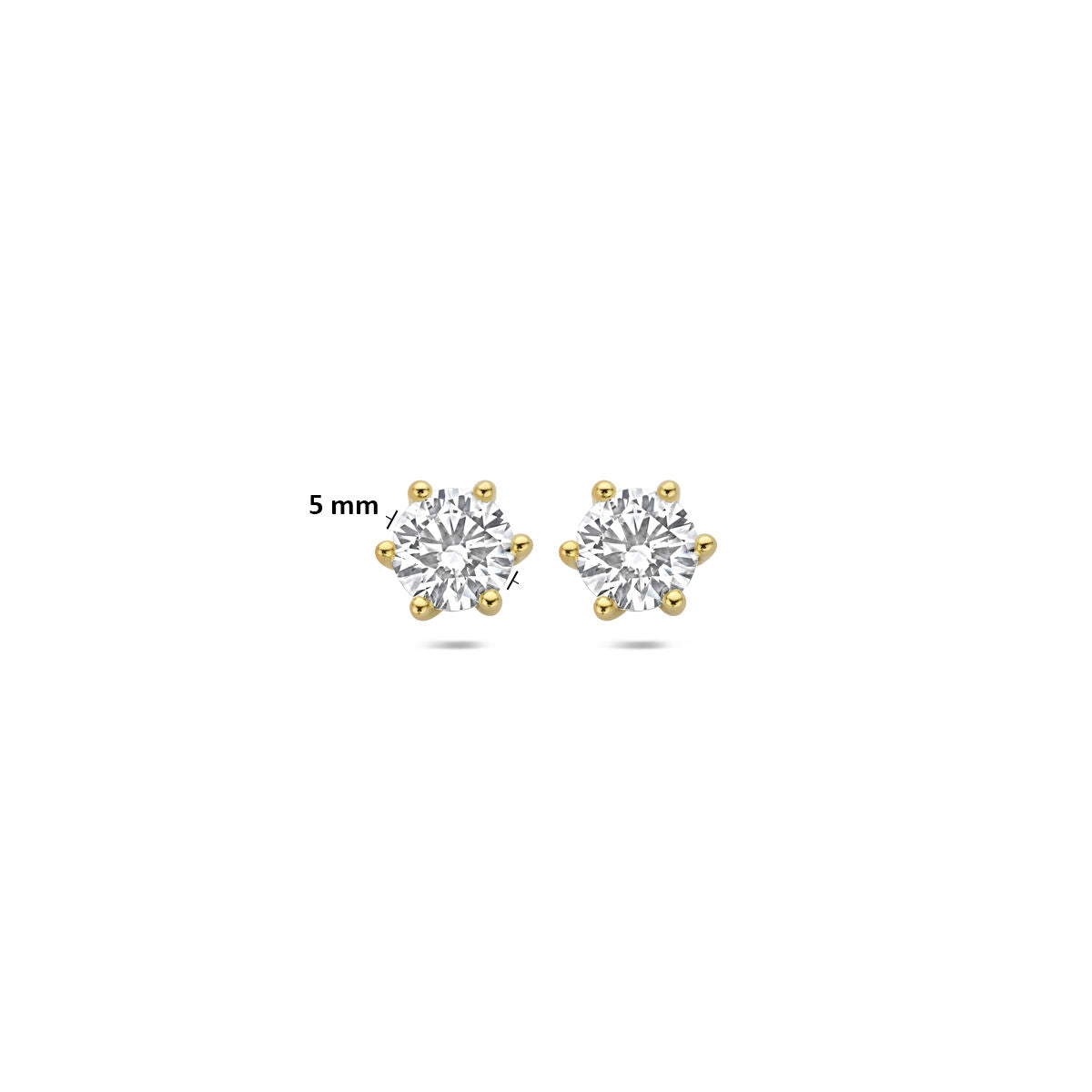 Fantasy Collection Oorbellen lab grown diamant 1.00ct (2x 0.50ct) f vs 5 mm 14K geelgoud