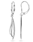 Zilveren gerhodineerde oorhangers zirkonia brisur haak 41 mm - 1341576