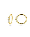 14K geelgouden oorringen zirkonia 12 mm - 4034478
