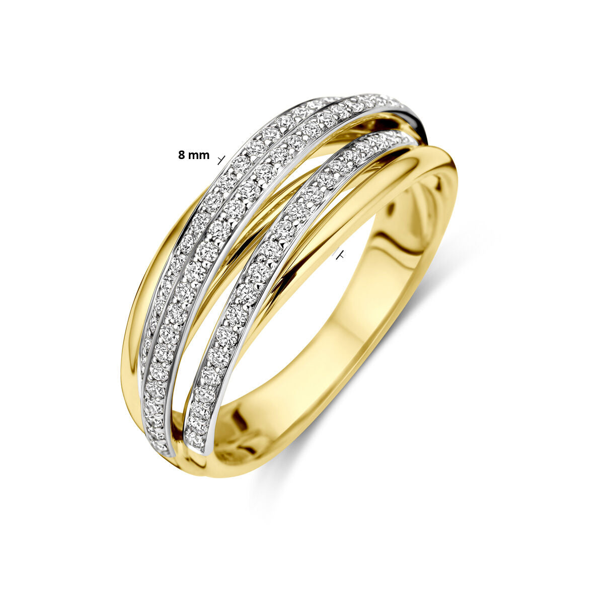 Ring diamant 0.52ct h si 14K bicolor goud geel/wit