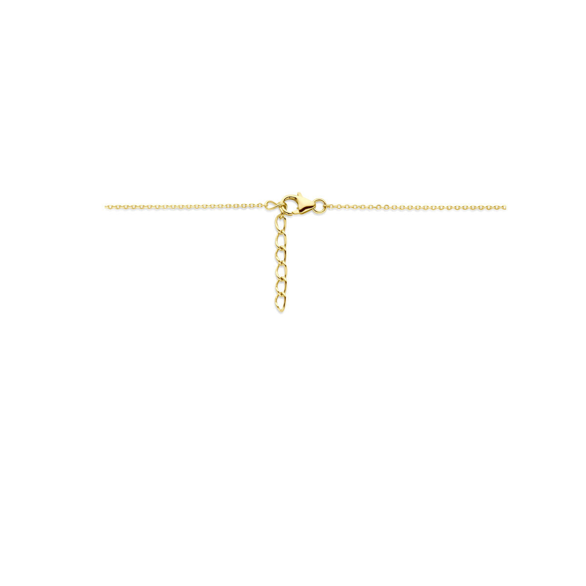 Fantasy Collection Collier parel zirkonia 42 + 3 cm zilver verguld (geel)